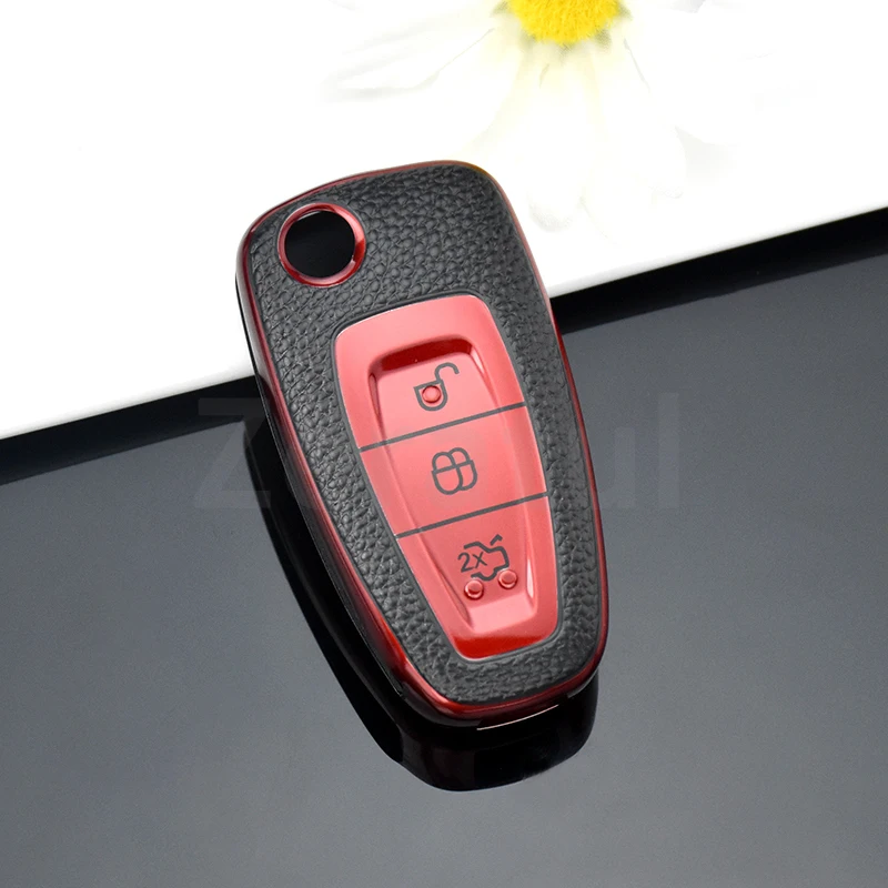 For Ford Focus MK3 Mondeo Fiesta Kuga ECOSPORT ESCAPE RANGER TPU Car Folding Key Cover Case Shell Fob Protector Accessories