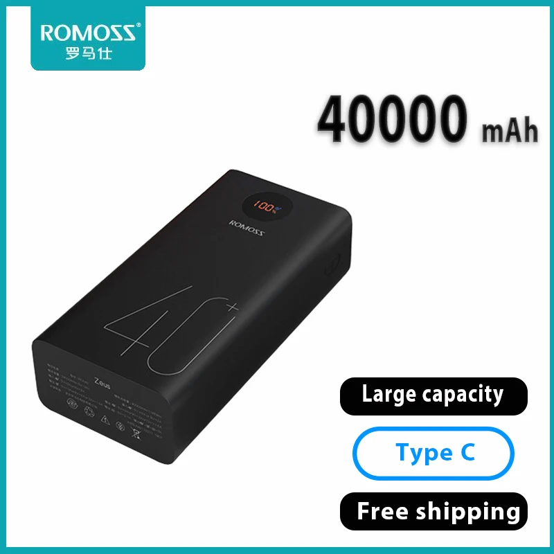 ROMOSS Power Bank 40000mAh Portable External Battery Fast Charger PEA 40 Powerful Mobile PowerBanks for Xiaomi Huawei iphone