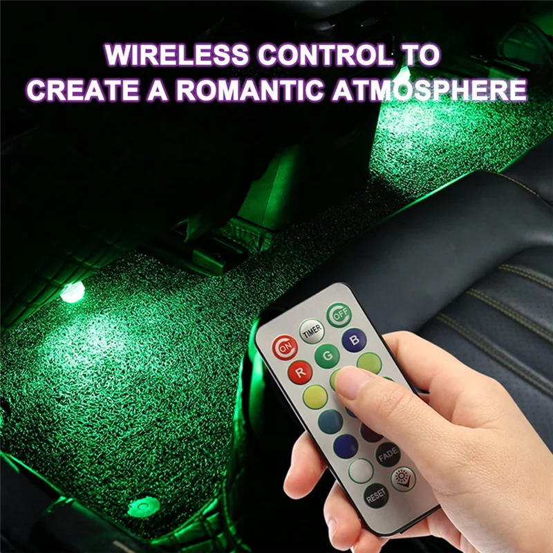 

【Must-Haves】20Pcs Wireless Colorful LED Car Interior Ambient Light Remote Control Battery Operated Vase Pool Pond Lantern Decora