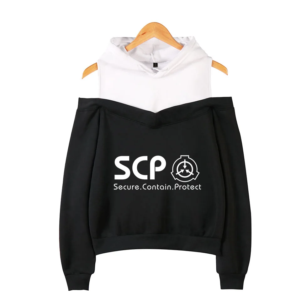 Scp Foundation Off Shoulder Hoodie Foundation Sweatshirt Womens Pullover Cotton Sweatshirts Spring Autumn Jacket Clothes