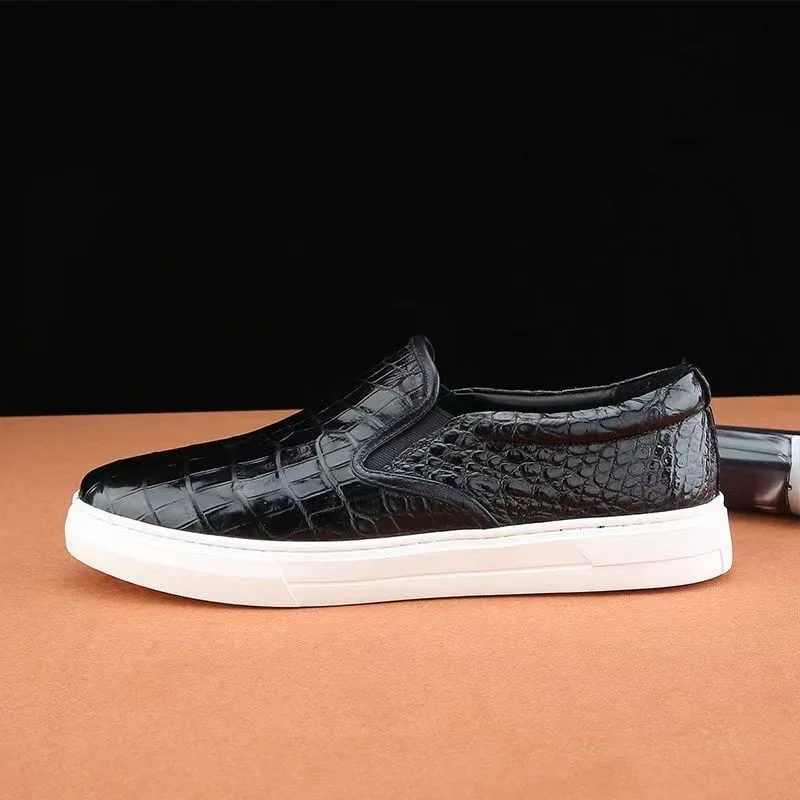 2023 new arrival Fashion Crocodile Skin causal shoes men,male Genuine leather sneakers  pdd292