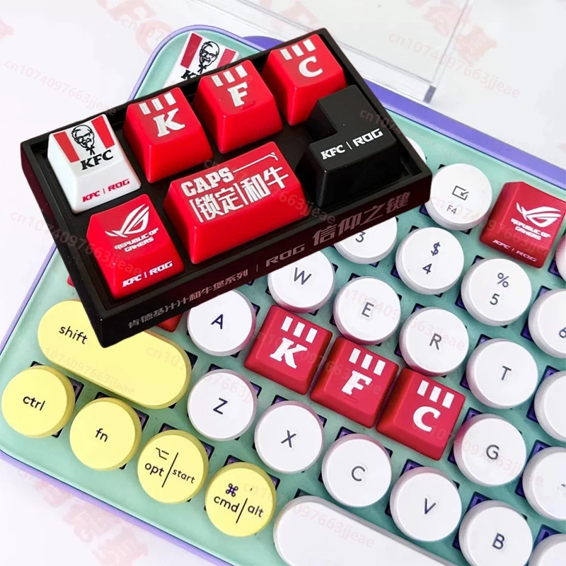 

НОВЫЙ KFC Keycap, механическая клавиатура, фигурка, модель, забавная мультяшная коллекция периферийных устройств, игрушка, декор для клавиатуры, подарок для фанатов