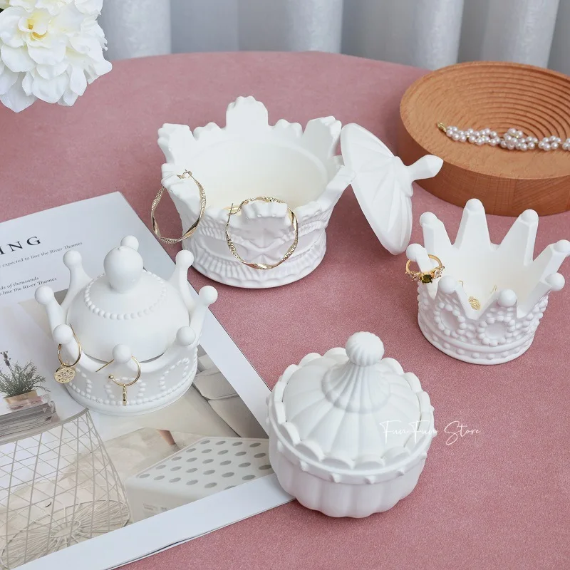 Creative Crown Storage Box Silicone Mold Gypsum Jewelry Box Decoration Box Photo Props Necklace Earrings Display Home Decor