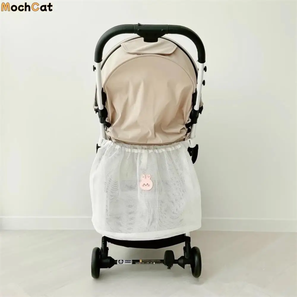 

Multifunction Baby Stroller Storage Bag Large-capacity Bear Rabbit Baby Pram Hanging Bag Cartoon Animals Squirrel Mesh Mommy Bag