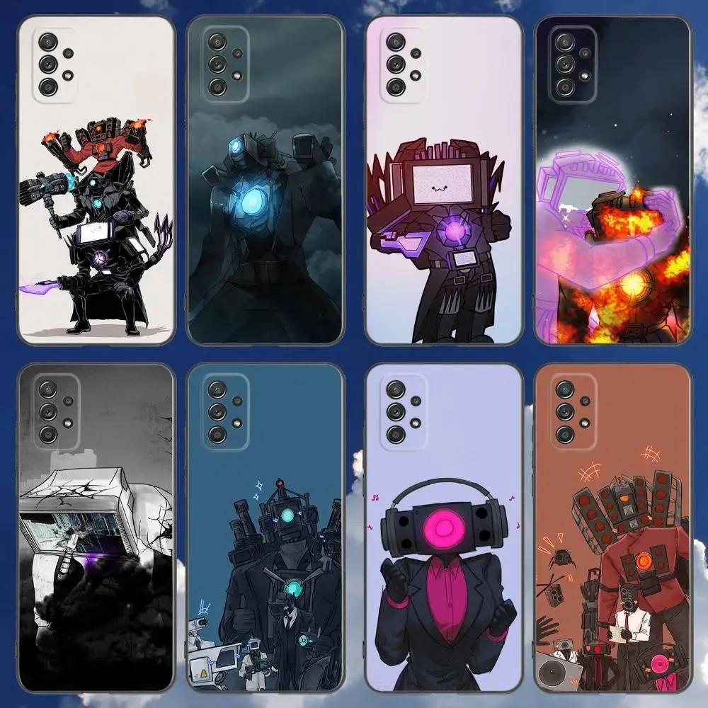

Funny S-Skibidi Toilet Phone Case For Samsung Galaxy A 91,80,73,72,71,53,52,51,22,5G Shockproof Soft Black Cover