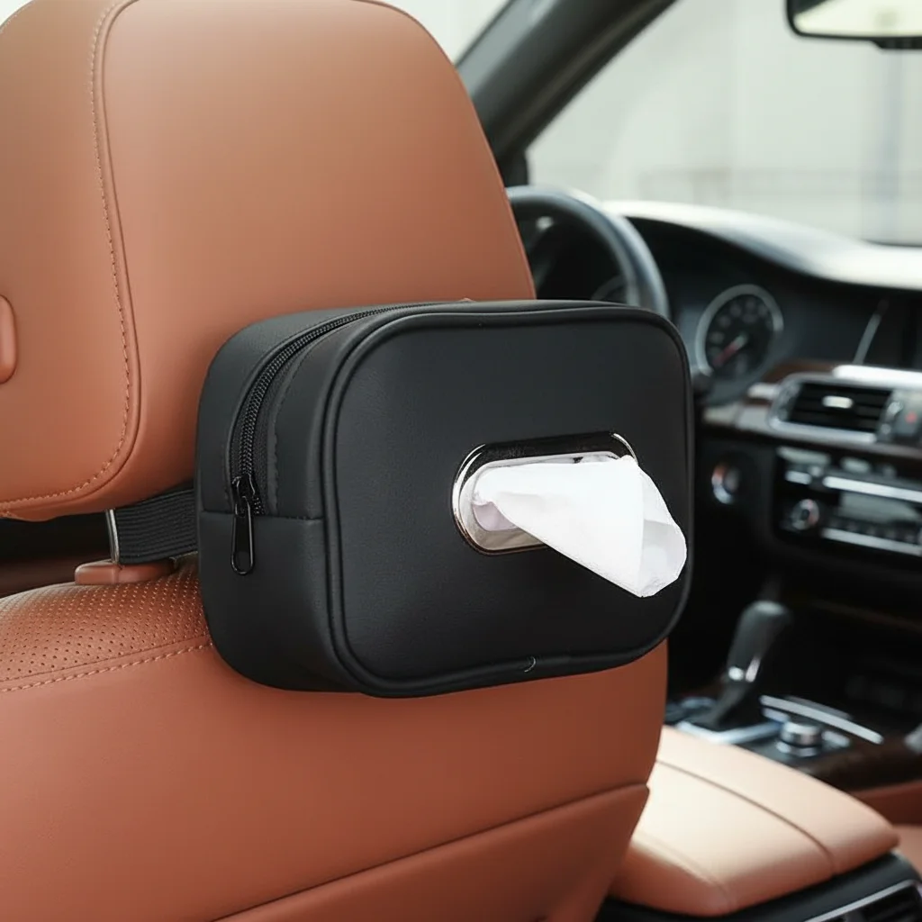 

Креативный кожаный держатель для салфеток на спинку сиденья автомобиля, аксессуар для интерьера автомобиля