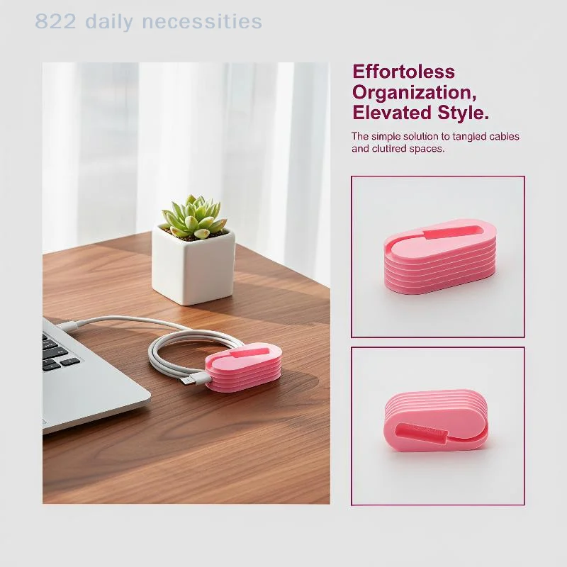 convenientSilicone Cable Organizer 2/4/6Pcs Easy Winding Snug Fit Non-slip Cord Keeper for Car Home Office Charger Wire Storage
