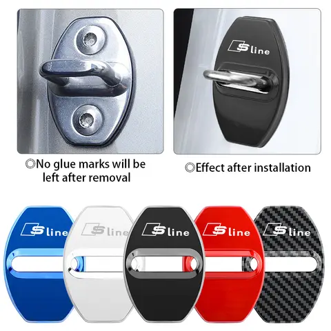 4PCS Car Door Lock Cover Case For Audi Sline A6 A4 A3 A7 A5 Q3 Q5L Q7 Q2 S4 S5 S6 S7 S8 TT RS3 RS4 RS5 RS6 TTS Accessories