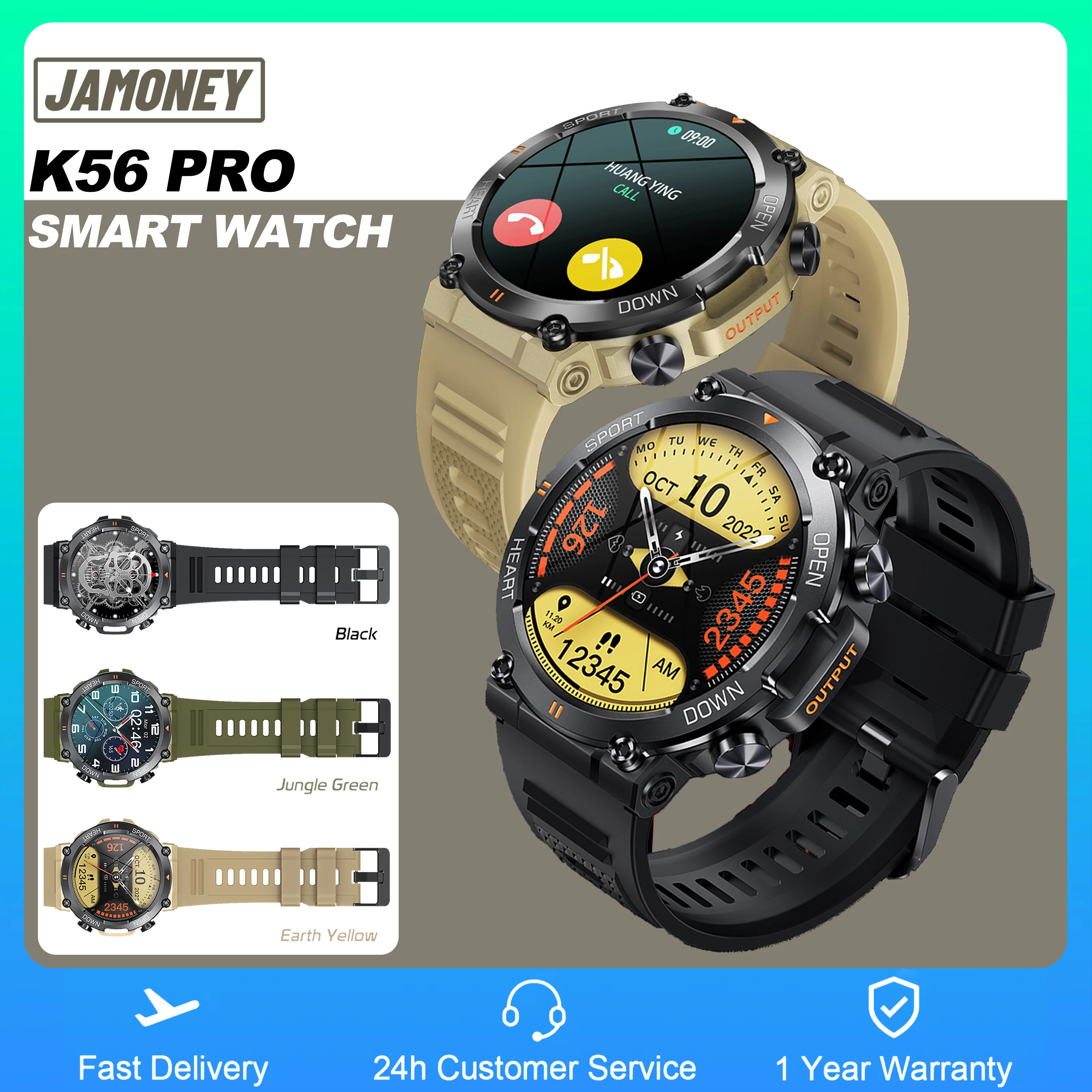 

K56 Pro Smart Watch Big Screen Men Outdoor Sports Bluetooth Call Smartwatch Women Health Monitor Wristwatch Fitness Bracelet