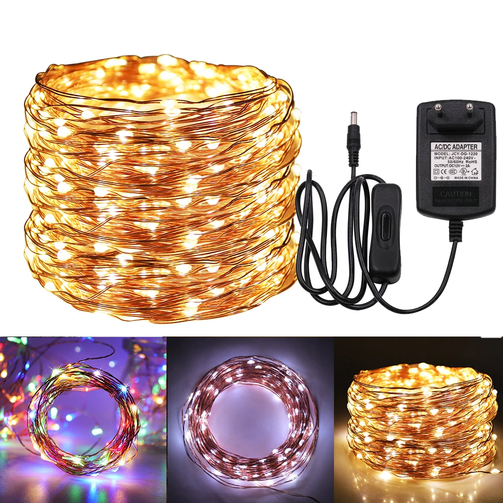 

Garland Fairy Lights Warm White Multicolor Copper Wire String Light for Christmas Trees Home Garden Wedding Party Decoration