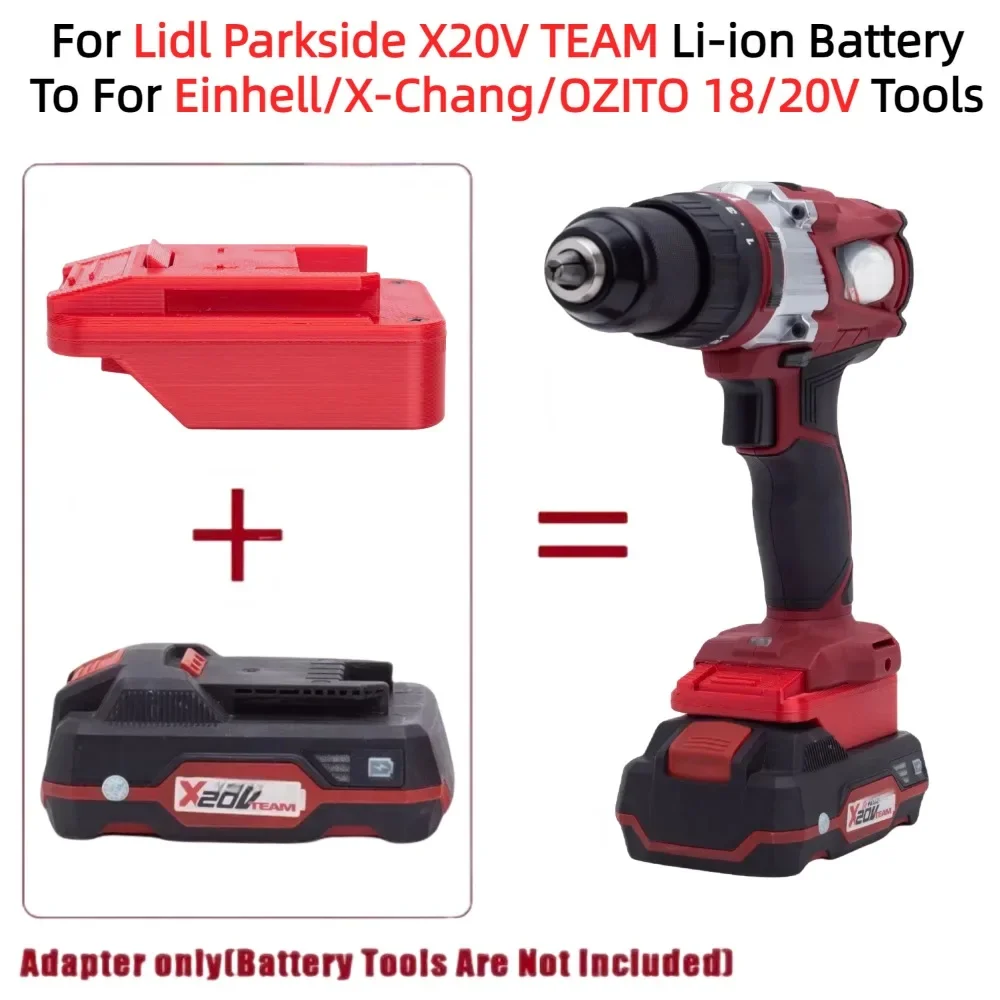 For Lidl Parkside X20V TEAM Lithium Ion for Einhell/X-Chang/OZITO 18/20V Cordless Drill Tools Battery Adapter/Converter