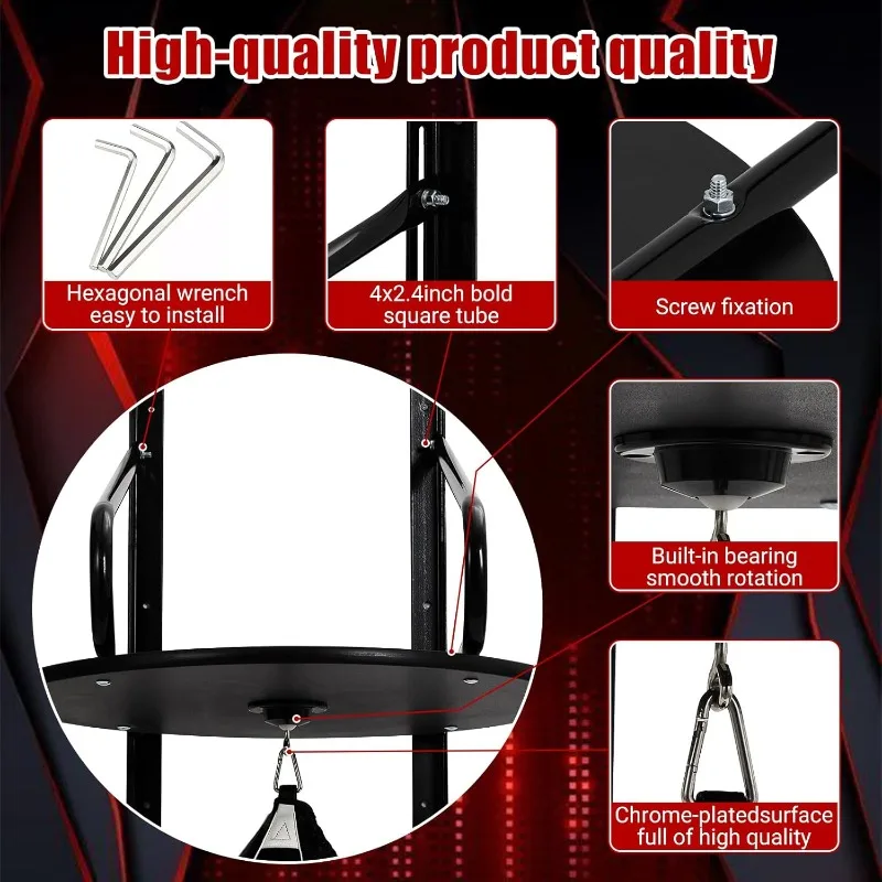 مجموعة منصة حقيبة السرعة، مجموعة منصة حقيبة السرعة القابلة للتعديل شديدة التحمل مع كرة اللكم، 360 درجة ° حقيبة اللكم للتدريب على اللياقة البدنية #6