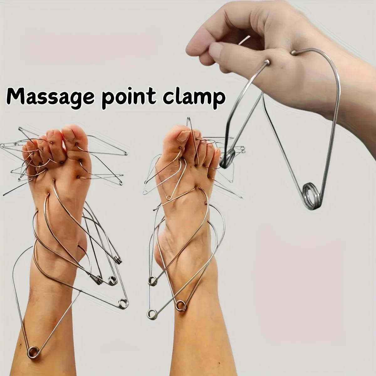 10 Stück Akupressur-Massageklemmen aus Metall | Hand- und Fußreflexzonenmassagewerkzeuge mit Edelstahlspitzen für Muskeln und Reflexzonenmassage