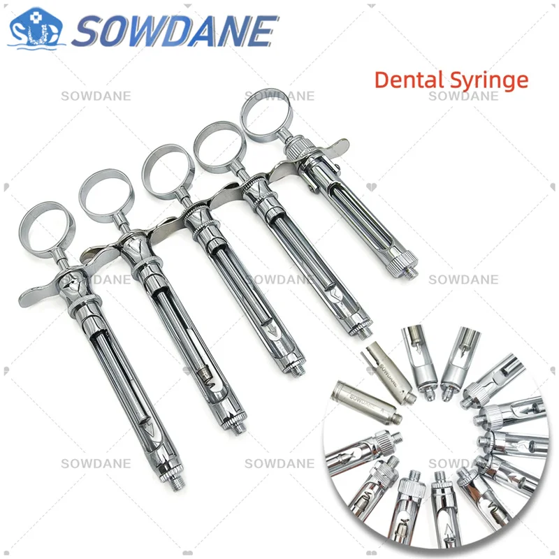 Popular Stainless Steel Syringe Anesthesia Syringe Dental Material Dental Aspirating Syringe Dentist Surgical Instruments