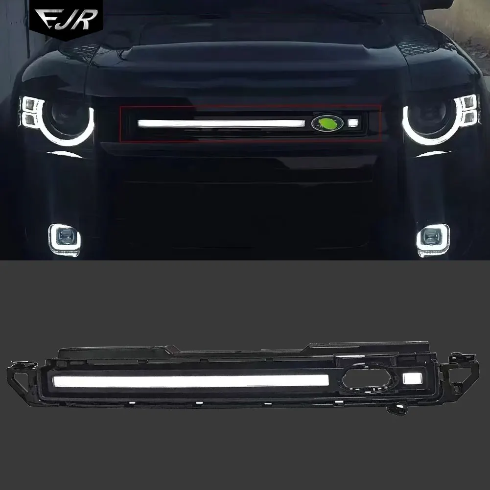 

For Land Rover Defender 2020-2024 Luminous grille Front Bumper Light Strip Flowing LED Light Bar Grille with Light