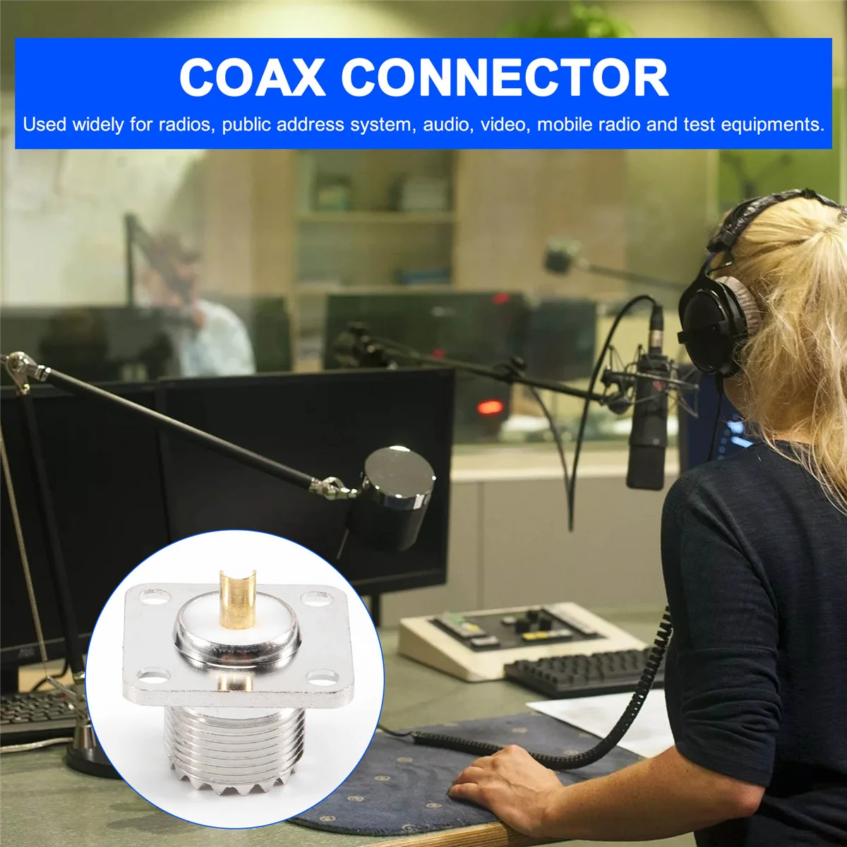 Connettore coassiale a tazza di saldatura a forma quadrata con jack femmina UHF SO-239 per radioamatori