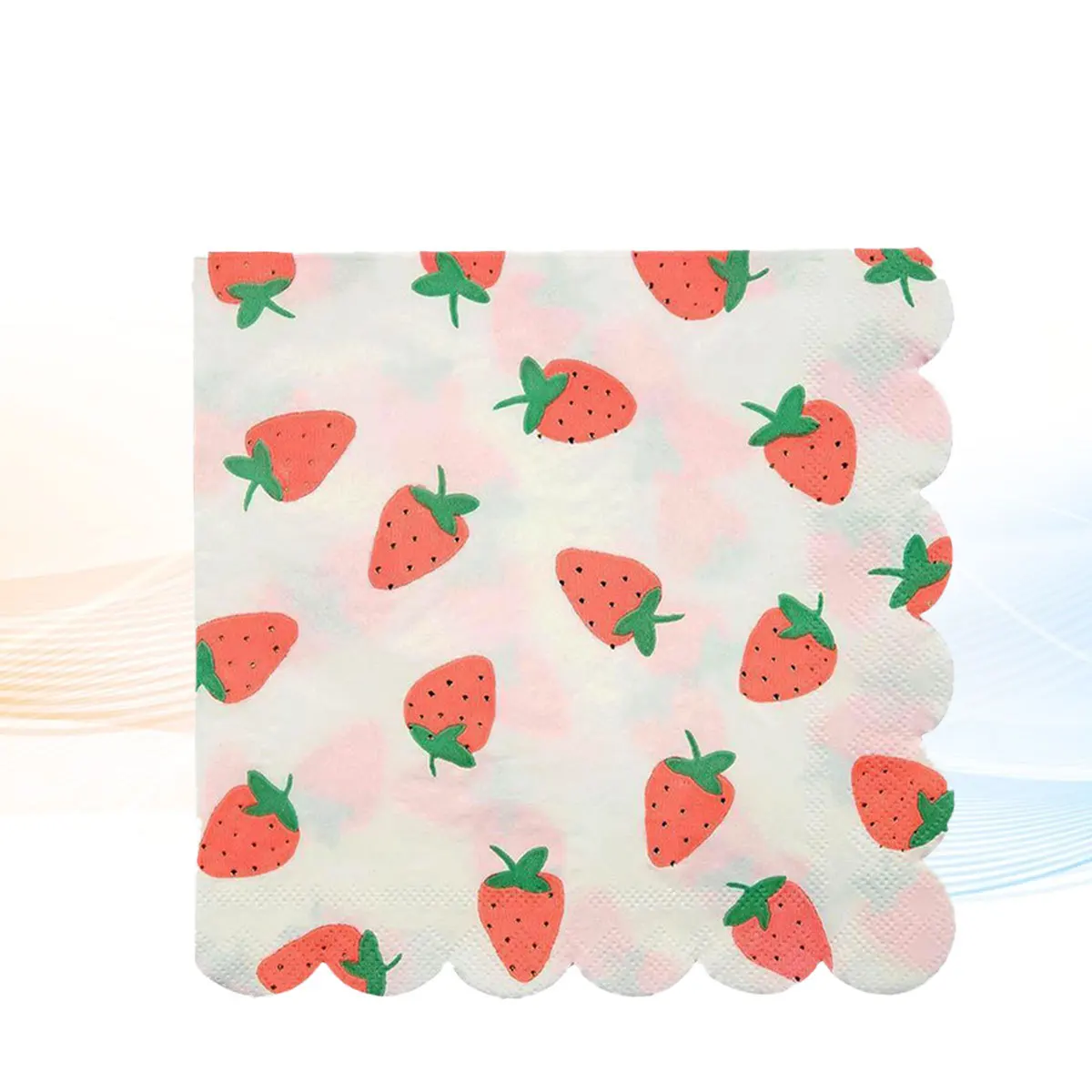 

16pcs Disposable Napkins 25X25Cm Strawberry Printed Party Napkins For Festival Gathering Unique -Friendly Tableware