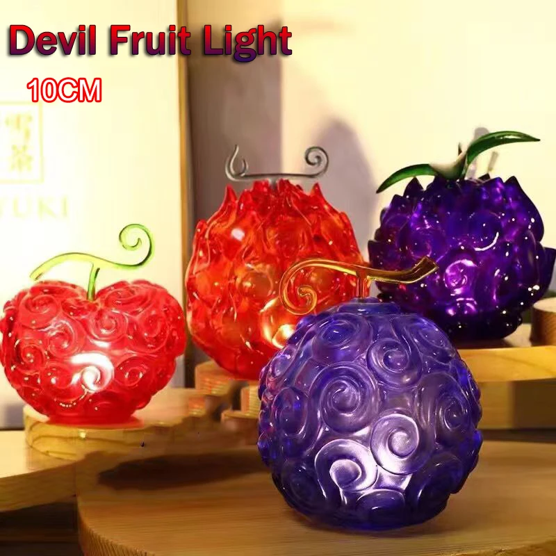 One Piece Cursed Devil Fruit Night Light 10CM Anime Action Figure Model Luffy Rubber Ace Burning Surgery Darkness LED Lamp Toys