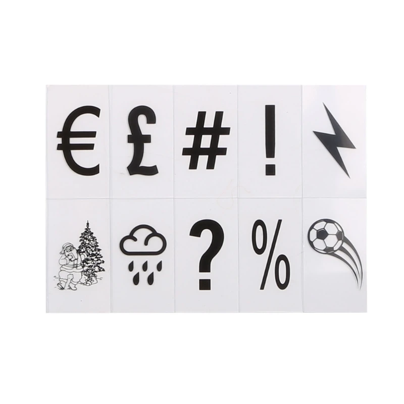 Y1UB LED Light Luminous Box Letters Number Cards DIY Cinema Light Box Symbols Wedding Xmas Decor Sign Cards without Light Box