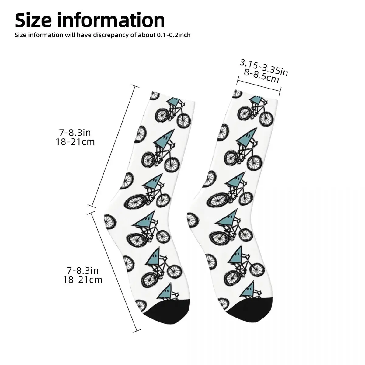 Happy Men's Socks Triangle Man Riding A Bicycle Vintage Riding Street Style Casual Crew Sock Gift Pattern Printed