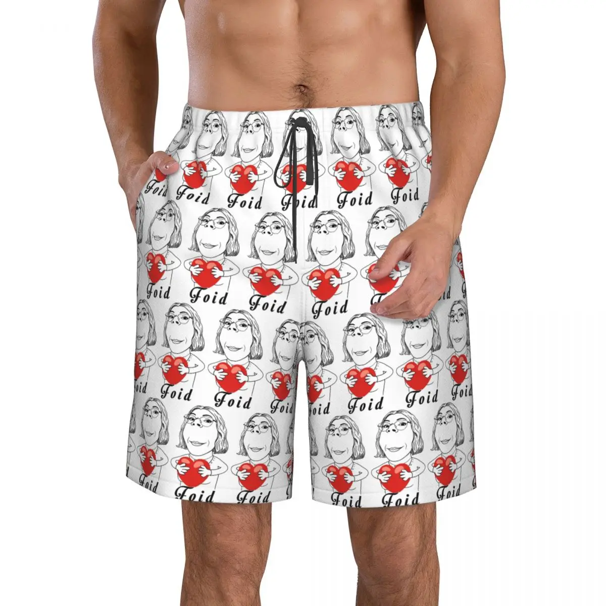 Foid Chud Matching Soyjak Soy Wojak Soyboy Meme Trunks Beach Board Shorts Casual Quick Dry Swim Summer Men Pants