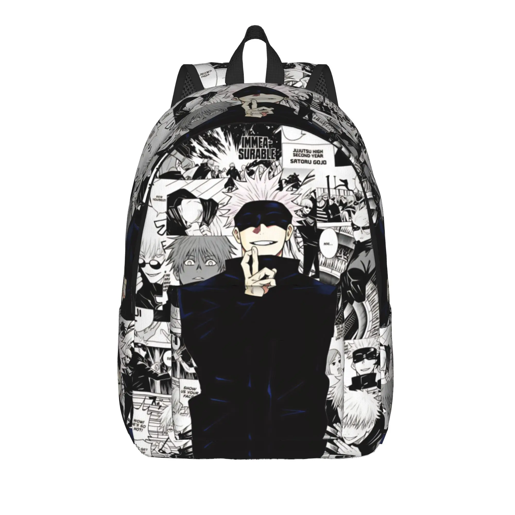 Anime Satoru Gojo Backpack  Boy Girl Polyester Trekking Backpacks Pattern Casual High School Bags Rucksack