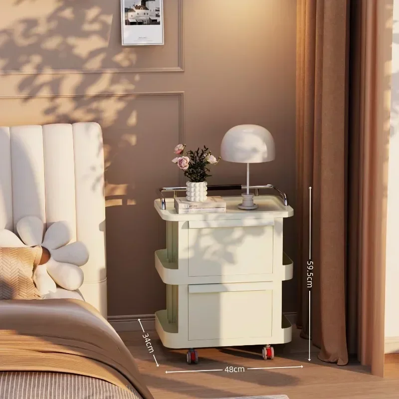 Multi-functional trolley rack drawer storage cabinet multi-functional bedroom living room movable large capacity bedside table