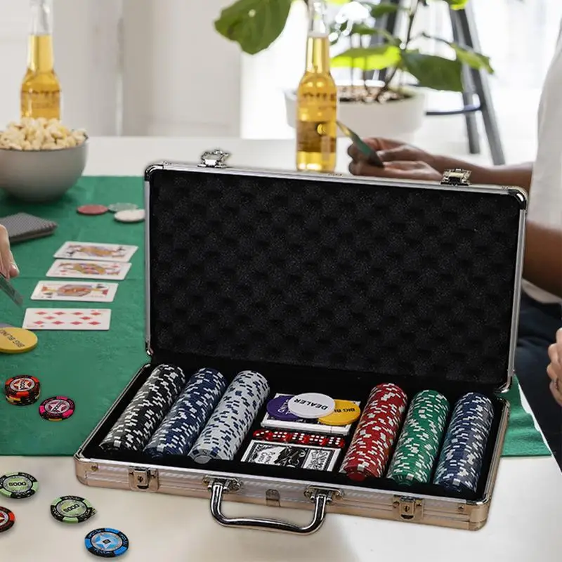 

1 set Colorful Poker Set With Numbered Chips Complete Poker Playing Game Set Casino Chips Texas Hold'em Poker No-Digit Chip