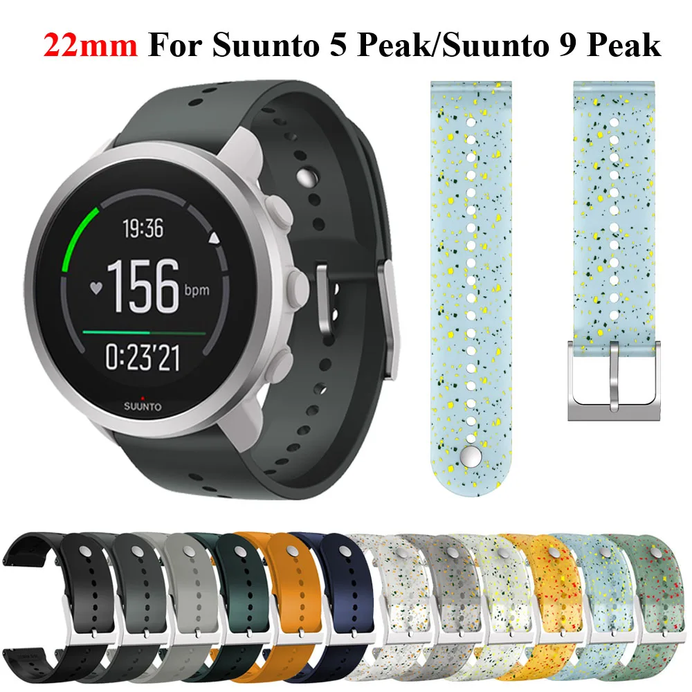 Hot 22mm Replacement Wristband For SUUNTO Race S Silicone Band For SUUNTO 5/9 PEAK/Ocean Watch Strap Bracelet Belt Accessories