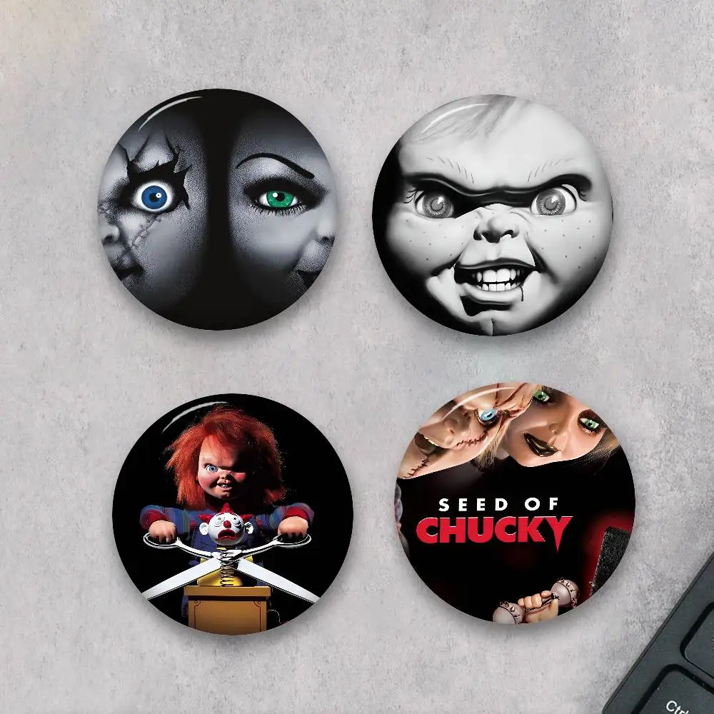 Horror Movie Chucky Child's Play Soft Button Pin Funny Silly Gnarpy On A Skateboard Meme Badge Gamer Collection Gifts view 2