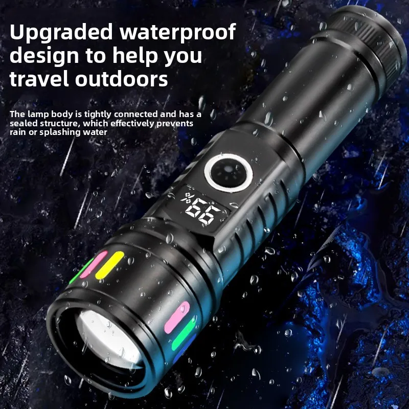 Alloy Flashlight - Long-Range, Ultra-Long Runtime, Fast Charging with Digital Power Display - White Laser Torch, Hot Selling