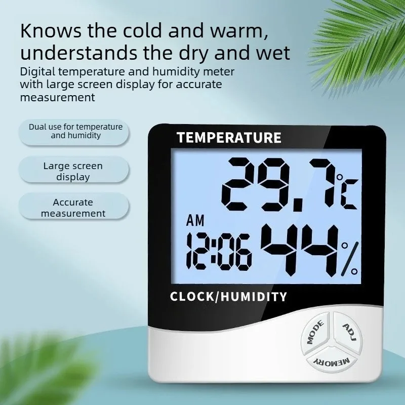 

Hot Selling Weather Station Clock Digital Temperature Humidity Meter Electronic LCD Indoor Outdoor Thermometer Hygrometer NEW