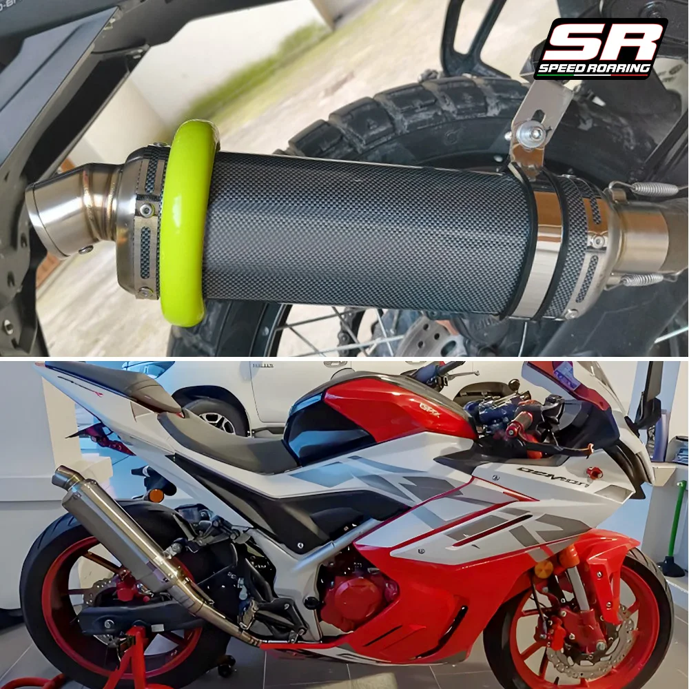 Universal Motorcycle EXHAUST Scooter Modified Muffler escape Slip On CBR 125 250 CB400 CB600 Z750 T98 view 2