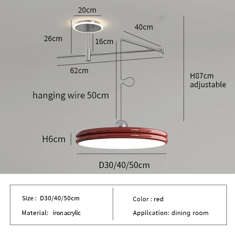 SaloEElaitte Nordische bewegliche LED Pendel leuchten moderne Minimalismus Esstische Küche Hängelampen Loft Schwinge Hängelampen 3