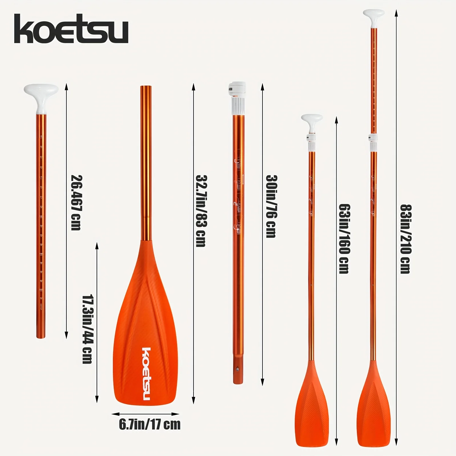 KOETSU Premium Aluminiumlegierungspropeller, Erhältlich in Blau oder Orange, mit Hochleistungslegierungsachsen, Geeignet für Paddleboards – Detail 2