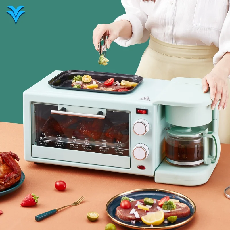 

New Listing 12L Maker Breakfast 3 in 1 Coffee Machine Breakfast Machine Oven With Coffee Maker