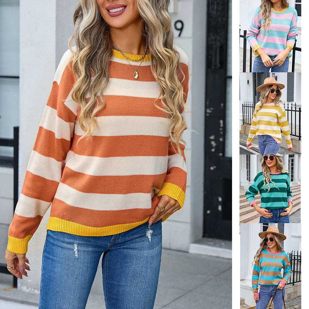 

2026 Spring Women's Plus Size Sweater Floral Knit Top Round Neck Long Sleeve Blouse Casual Chic