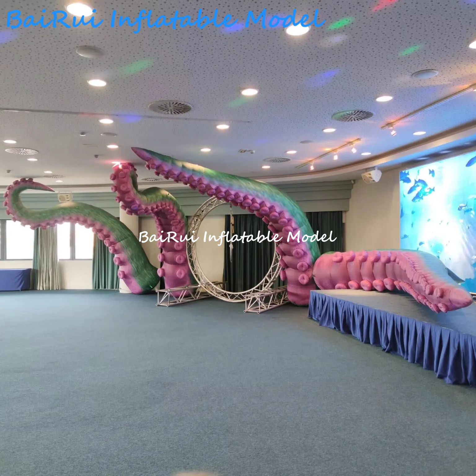 Giant Inflatable Octopus Tentacles with Color Change LED Light Air Blow Nightclub DJ Decoration Props for Event Stage Advertise