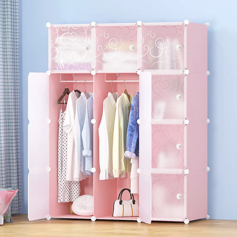 Simple plastic wardrobe Multi-functional assembly DIY wardrobe Simple adult household shoe cabinet free shipping one piece deliv