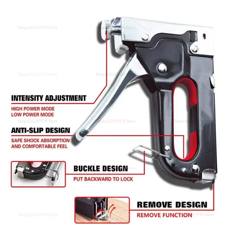 Heavy Duty 3-in-1 Multi-tool Kit with 600 Staples Nail Gun for Upholstery Carpentry Fixing Material Home Improvement