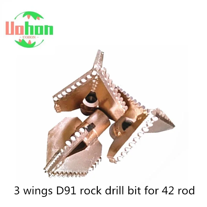 

Drilling well tools hard 3 wings D91 lager drag cutter three blade rock drill bit for geological prospecting suitable for 42 rod