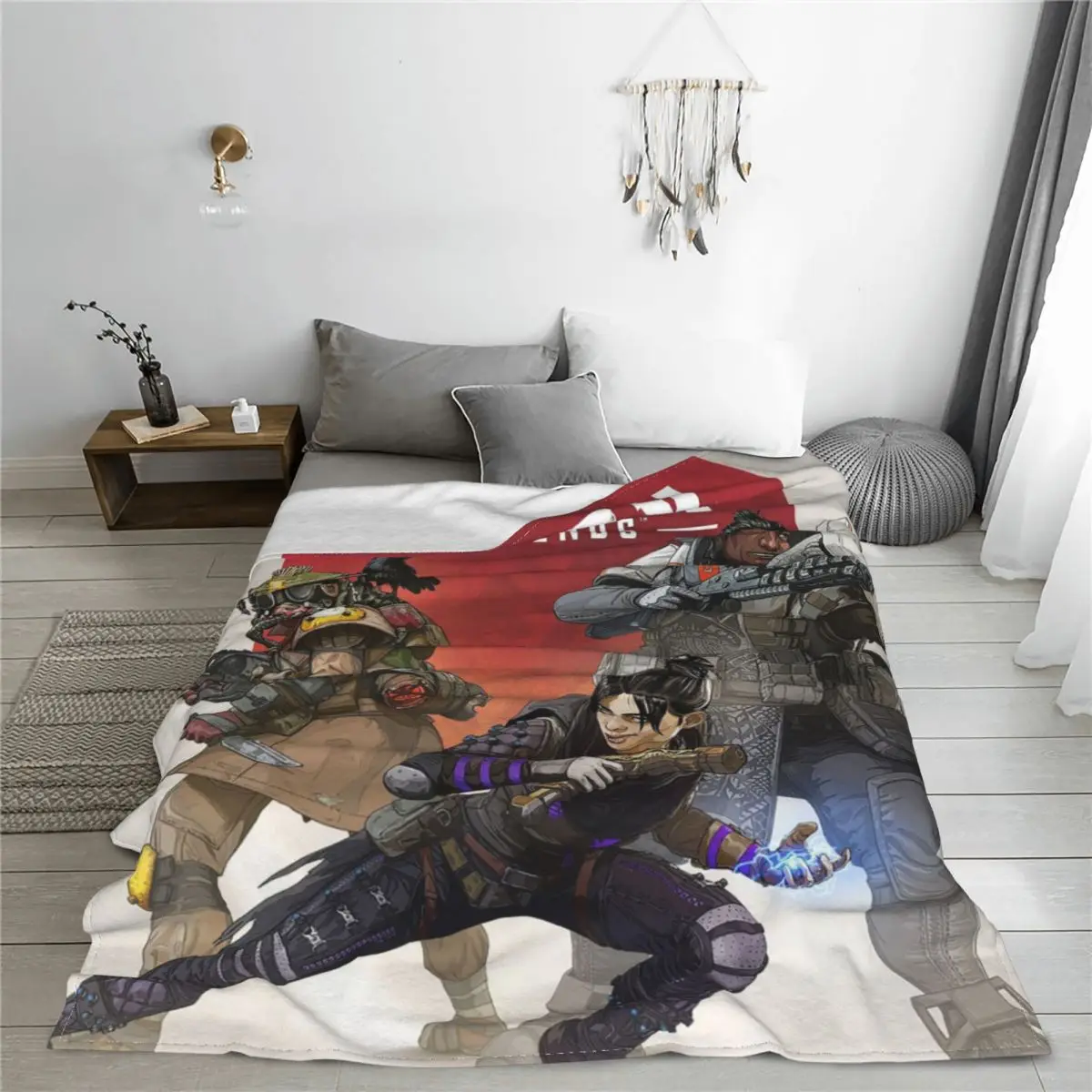 Valkyrie Apex Legends Blankets Fleece Spring Autumn Pathfinder Bangalore 80s Game Thin Throw Blankets for Bed Car Bedspread