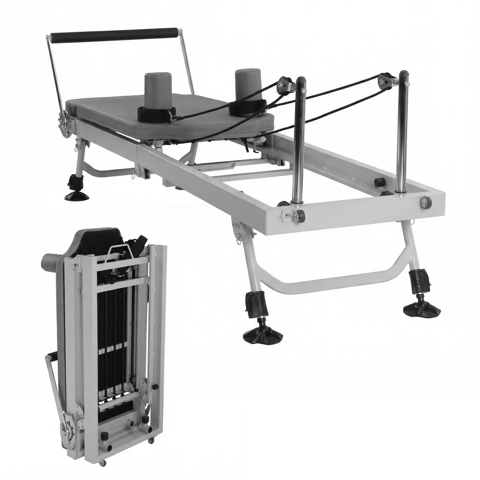 

78 In Adjustable Fitness Equipment with Springs Resistance Quick-Assembly Pilate Reformer 300 LBS Capacity for Cardio Workouts