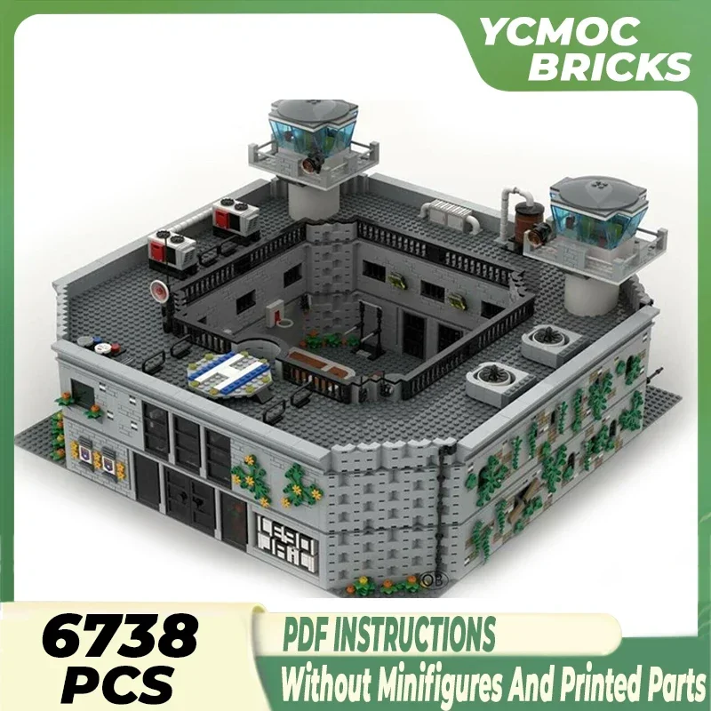 Moc Building Blocks Street View Model Maximum Security Prison Technical Bricks DIY Assembly Famous Toys For Childr Holiday Gifts