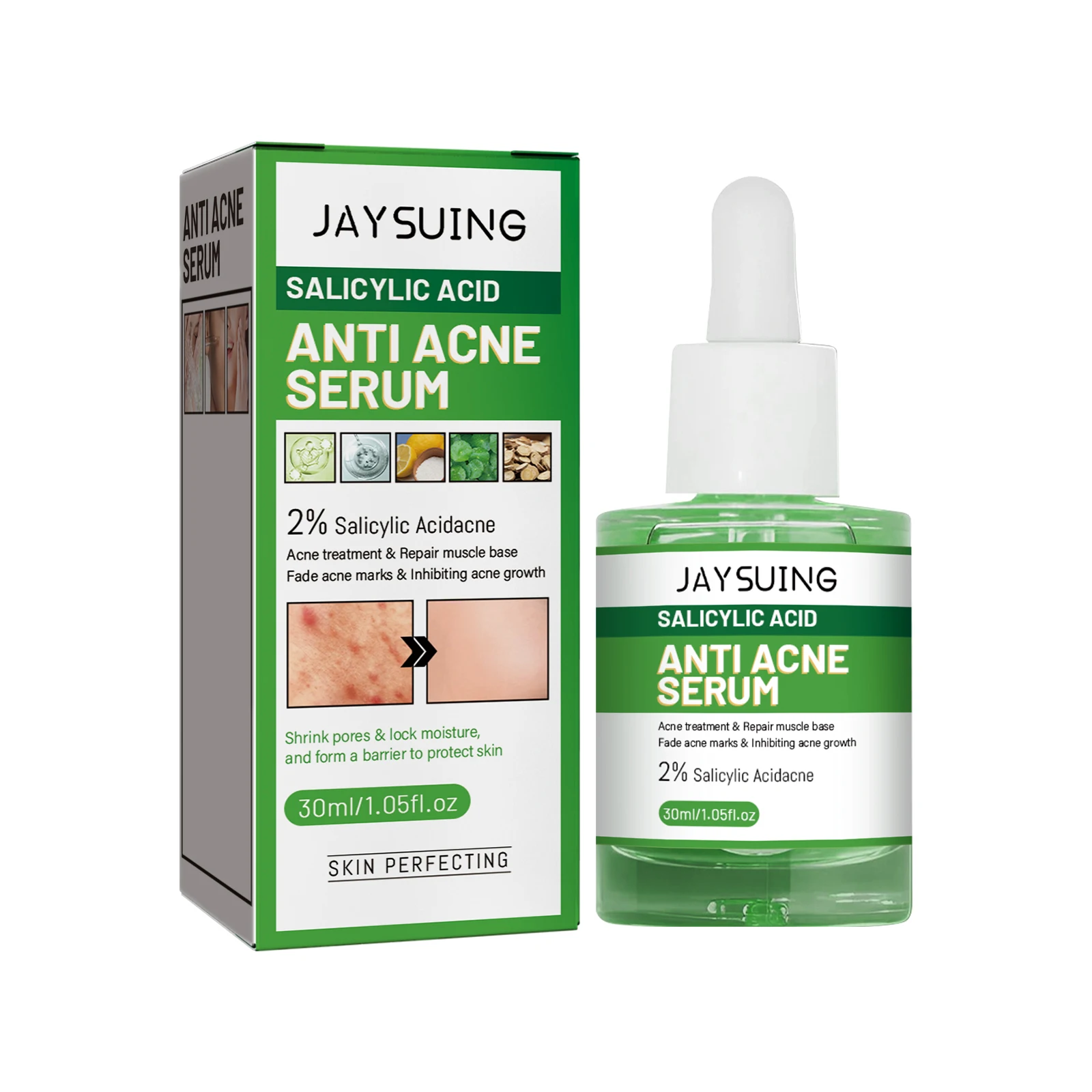 Salicylic Acid Acne Removal Face Serum Pimple Treatment Anti Blackhead Oil Control Shrink Pore Soften Facial Moisturizer Essence