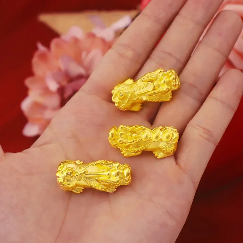 

9999 Real Gold 24K Couple Size Money Pixiu Accessories Jinchun Lucky Yuanbao Pixiu