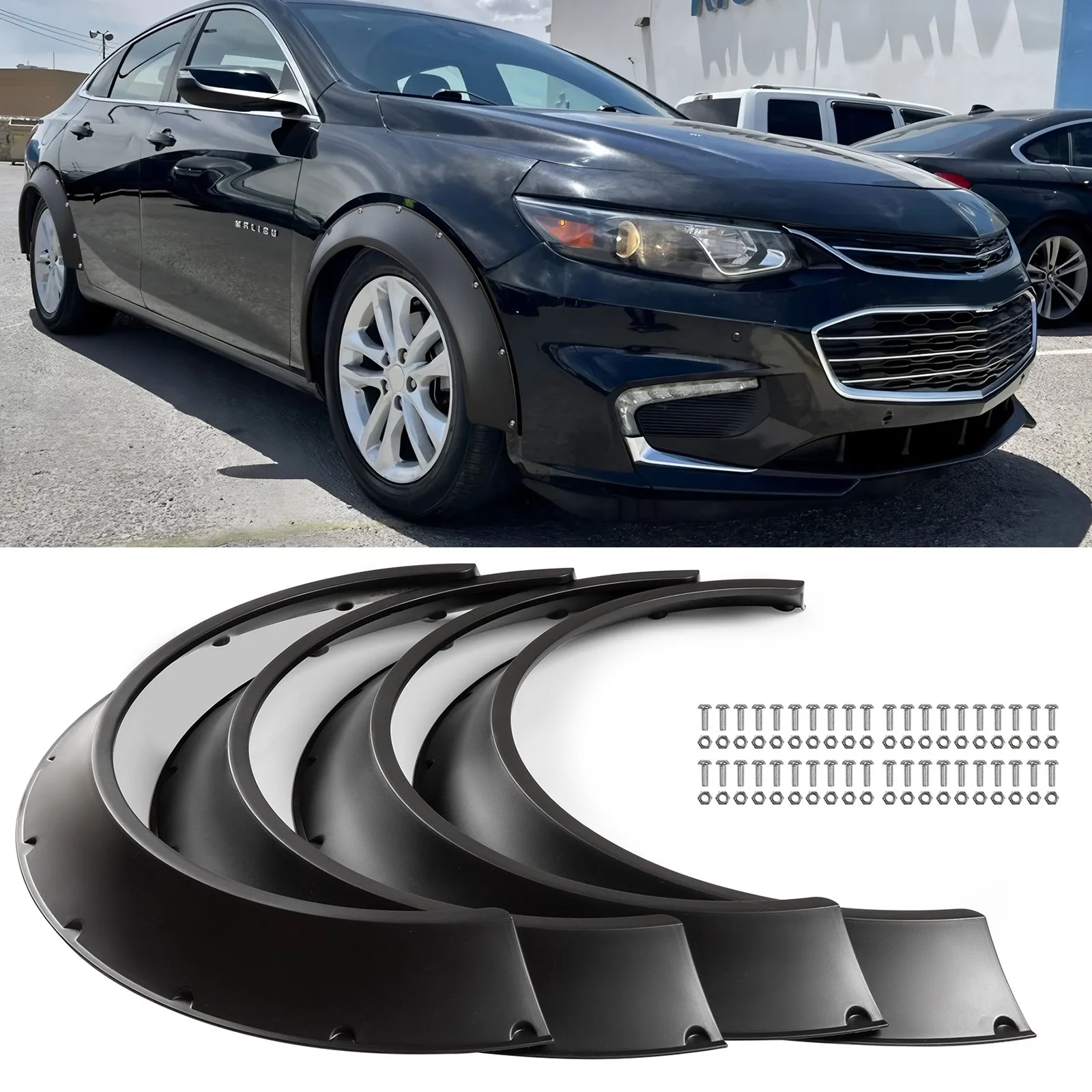 

4Pcs 4" Extra Wide Body Fender Flares Wheel Arches For chevrolet malibu Camaro