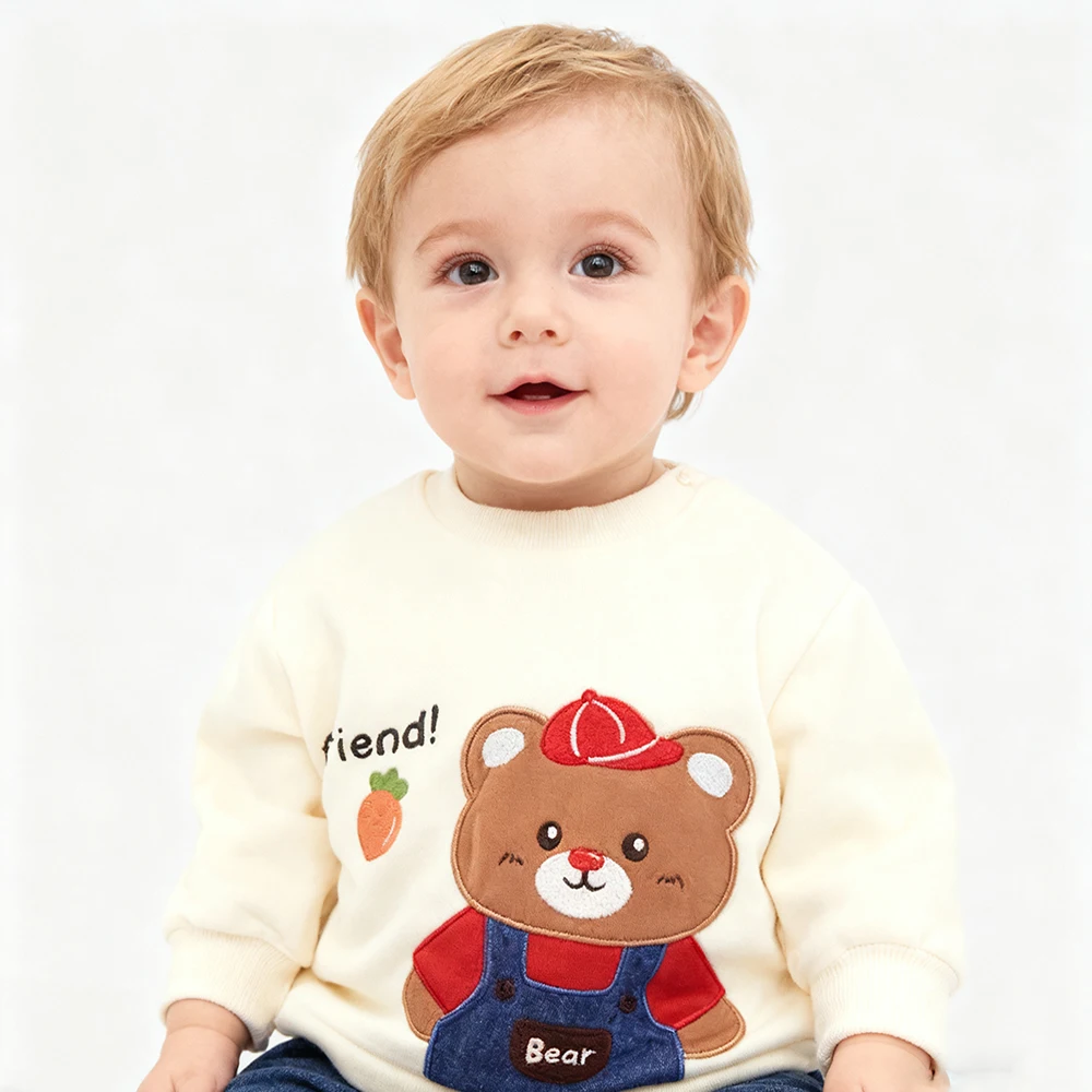 

New Cute Baby Long Sleeved Tops Boys And Girls Cartoon Hoodie for Spring And Autumn New Arrival