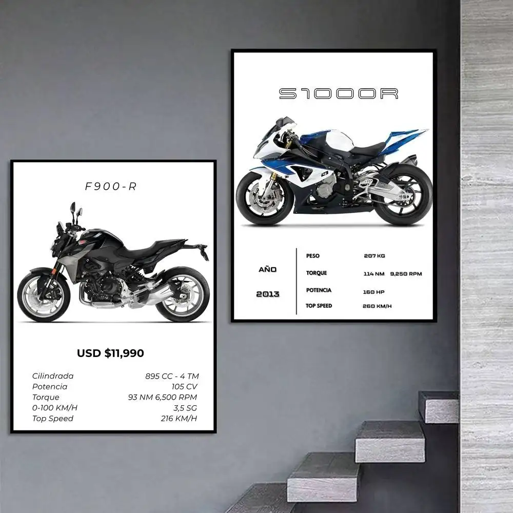 S1000R-R M-Power Moto Series  Poster Self-adhesive Art Waterproof Paper Sticker Coffee House Bar Room Wall Decor
