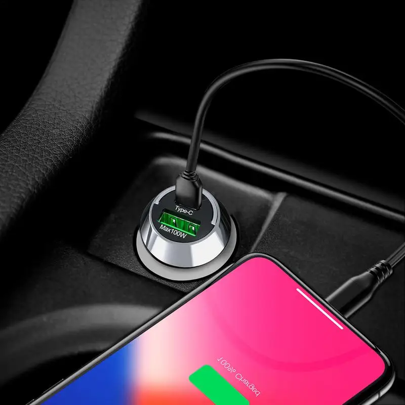 Car USB Charger Multiport 100w Charging Outlet Charger Adapter USB Phone Charger Outlet Smart High-Speed Car Accessories For